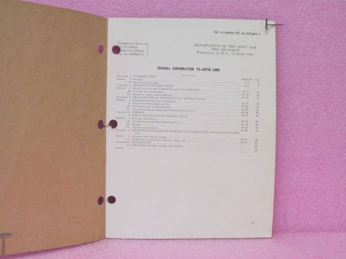 Military Manual TS-497B/URR Signal Generator Oper. &amp; Serv.  Man. w/Schem., 10/53