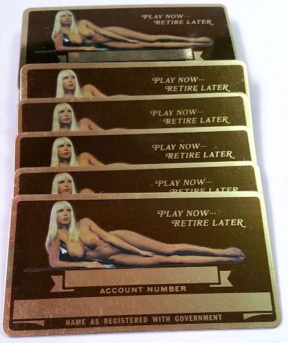 10  Blank Aluminum Metal Nude Blonde Model Social Security Cards Free Wallets