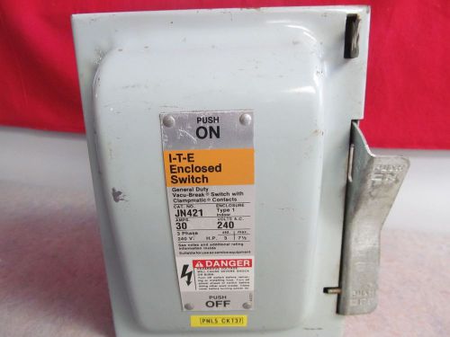 Ite jn421 safety switch 30 amp 3 pole 240 vac fusible nema 1 encl for sale