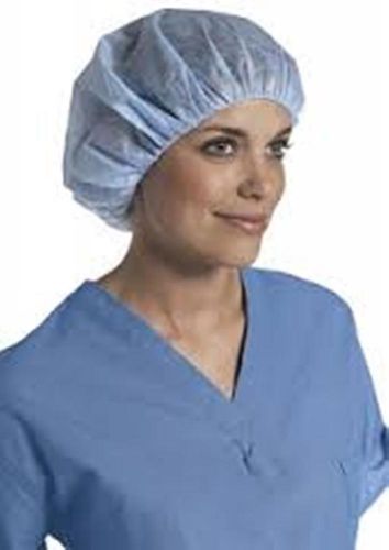 Surgery Cap Bouffant Blue 24 Inch 100 Count Double Stitched Comfortable Elastic