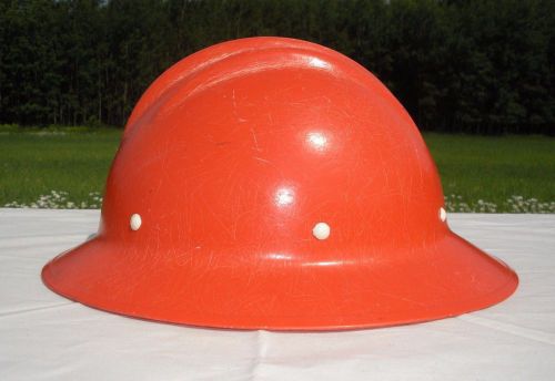 Vintage e.d. bullard orange hard boiled hard hat s.f. usa for sale