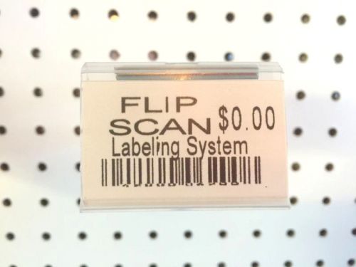 (20 PACK) 1.25 X 2 inch Flip Label Holder for Flip Scan Pegboard Hooks .USA Made