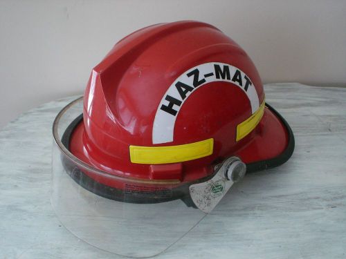 BULLARD FIREDOME ll Haz-Mat Firefighter Helmet With 4&#034; Clear Face Shield VGC