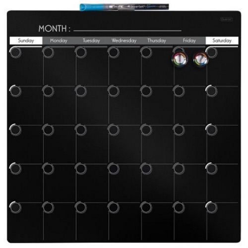 Quartet Magnetic Dry-Erase Calendar 14 x 14 Inches Neon Black