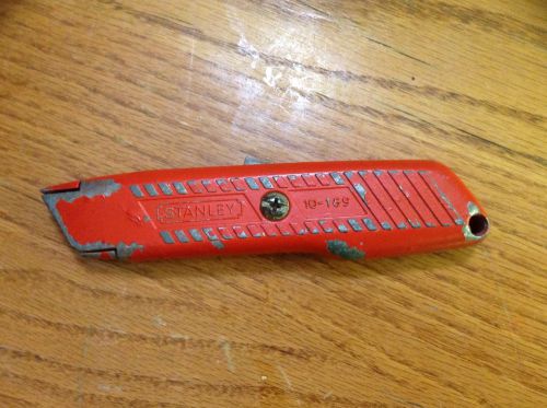 Stanley Utility Knife, No. 10-189 Orange Paint Metal Body Safety Feature Vintage
