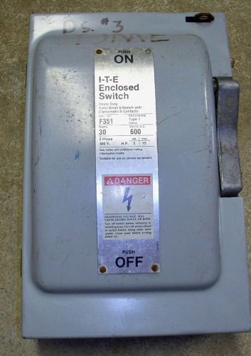 Siemens ite cat# f351 type 1 , 30 amp switch with 30a fuses for sale