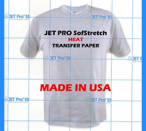 Jet-pro® sofstretch light fabric iron inkjet heat transfer paper 8.5 x 11 200 :) for sale