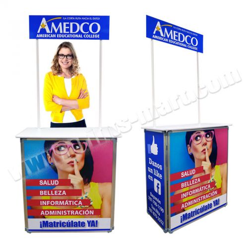 Budget promotional counter trade show pop up display banner stand free printing for sale