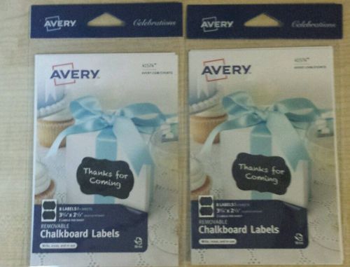 Lot of 2 Packs of 8 Avery Removable Chalkboard Labels 3-3/4&#034; x 2-1/2&#034; 41574