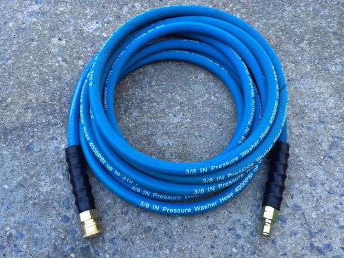 25ft 3/8&#034; 4000PSI Blue Non-Marking Pressure Washer Hose w/ QC fittings