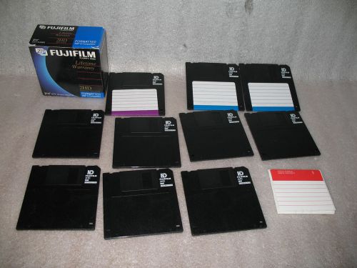 10 Black Fujifilm IBM Formatted 2HD 1.44MB 3.5&#034; Diskettes Unused?