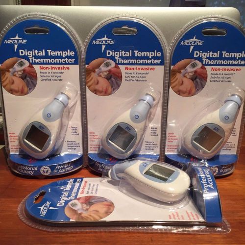 LOT of 4 NEW Medline Instant Read Temple Thermometers Non-Invasive MDS9698 NIP