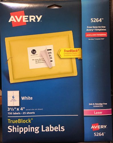Five Avery 5264 White Shipping Labels