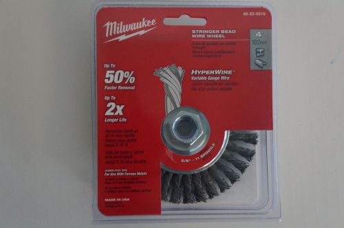 Milwaukee 48-52-5010 4&#034; stringer bead wire wheel carbon steel for sale