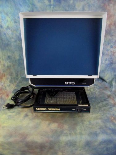 Microfilm Scanner by Micro Design Microfiche Reader Model 975-H Tested Working