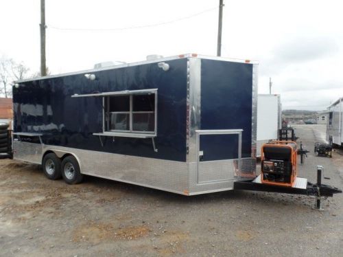 Concession trailer 8.5x22 indigo blue food event catering for sale