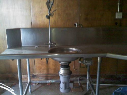 Commercial &#034;Waste King&#034; stainless steel sink and return