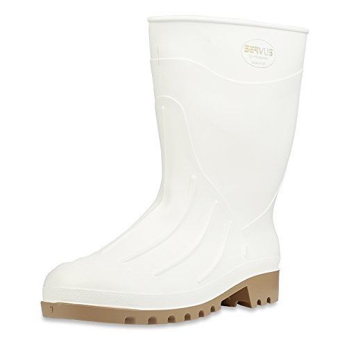 Honeywell servus iron duke 12&#034; pvc polyblend soft toe shrimp boots, white &amp; tan for sale