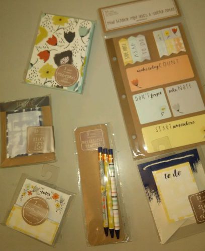 Target dollar one spot sticky notes list planner note cards pencils page flags