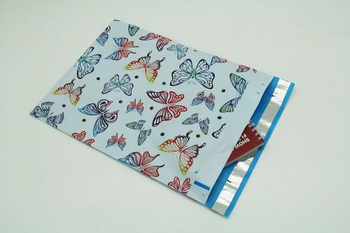 100 10x13 Butterfly, 100 10X13 Blue Designer Poly Mailers Custom Envelopes Bags