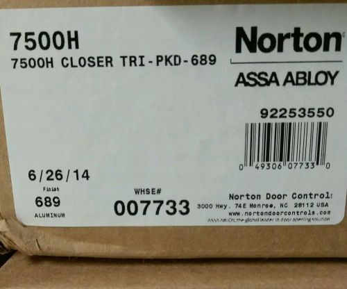 NORTON DOOR CLOSERS UNI7500H x 689 Hydraulic Door Closer, Non Handed, Alum