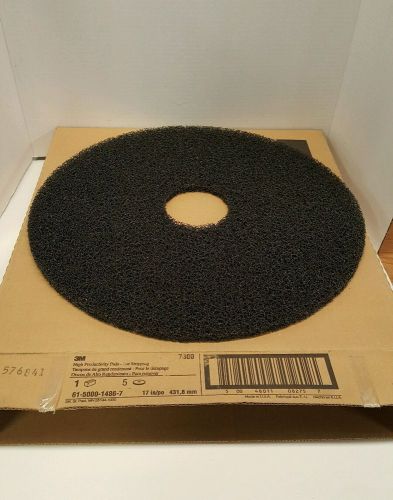 3M 7300 Stripping Pad, 17 In, Black, (5) pack