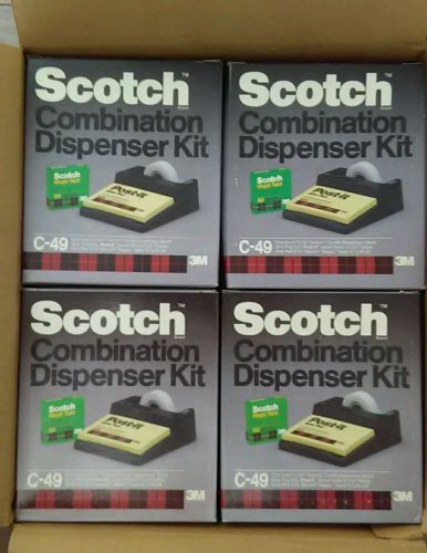 LOT OF 12 Scotch Desktop Combination Tape Dispenser, +one roll + note pad (C49)
