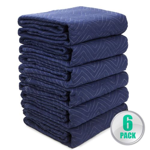 (Lot 6) Heavy Duty Moving Blankets Padded Furniture Moving Pads Protection 65LBS