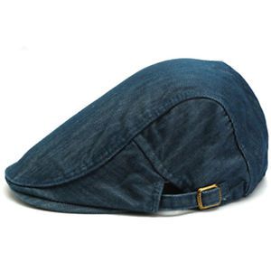 Adjustable Denim Beret Hat for Barber Barista Work-Wear Cap for Cafe Hotel Bar