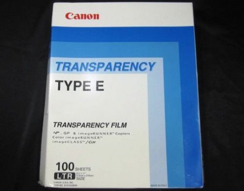 CANON TRANSPARENCY FILM TYPE E    100 sheets LTR  size  81/2 x 11