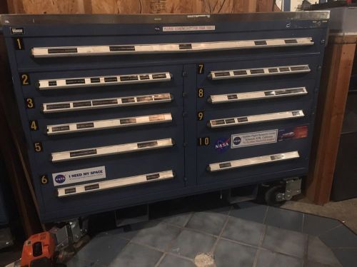 Stanley Vidmar Toolbox Rolling Cabinet 10 Drawer Stainless Top Locking