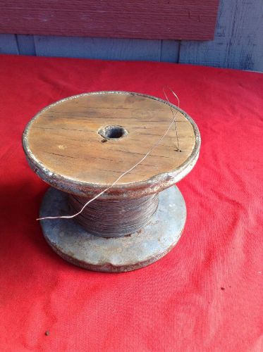 Vintage copper magnet motor antenna winding wire on wood/metal spool for sale