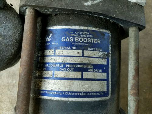 Haskel 10,000 psi air operated gas booster intensfier rig for sale