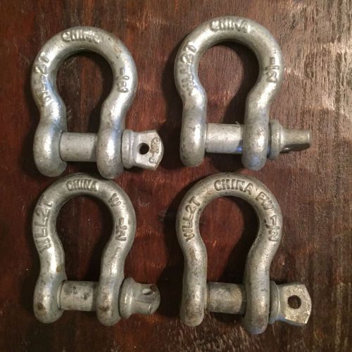 4 screw pin anchor shackles, 1/2&#034;, 2 ton for sale