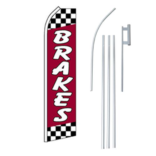 Brakes Flag Swooper Feather Sign Banner 15ft Kit made in USA