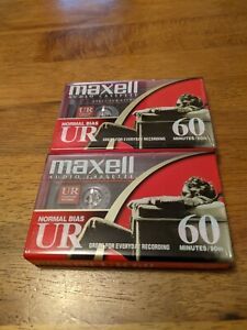 2 Pack - Maxell Normal Bias UR-60 Minutes Audio Cassettes Blank New Sealed