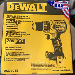 USA made DeWALT DCD791B 20V Li-Ion XR 1/2&#034; Cordless Drill Driver Bare brushless