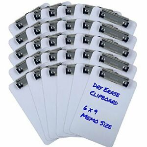 Small Memo Size 6&#039;&#039; x 9&#039;&#039; Clipboards Low Profile Clip Dry Erase Surface (Pack