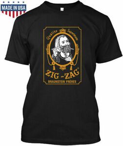 Zig-Zag Rolling Paper Marijuana Weed Smoking Fun T-Shirt S-2XL Contact   Premium