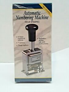 ROGERS AUTOMATIC NUMBERING STAMP MACHINE WITH INK AND STYLUS COMPLETE
