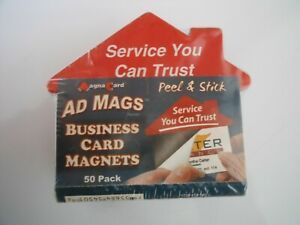 House Shaped Business Card Magnets--Peel &amp; Stick--Pack of 50-- NEW