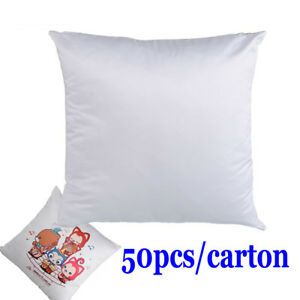 50pcs/carton-New Plain White 3D Sublimation Blank Pillow Case Cushion Cover