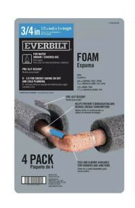 3/4 in. x 3 ft. Foam Pre-Slit Pipe Insulation (4-Pack) by Everbilt