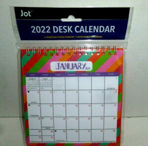 Jot 2022 Desk Calendar with Built-In Stand-Multicolor-6&#034; x 6.25&#034;-Brand New!!