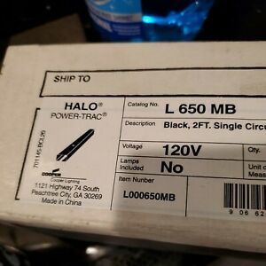Halo Cooper Lighting L650MB 2ft Black Power Trac NEW in box