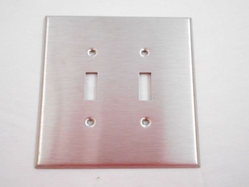 2-Gang Toggle Switch Cover Wallplates (Stainless Steel) 5.25 x 5.25 in