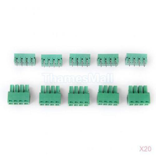 100pc 300V 8A 4-Pin 4-Poles Screw Terminal Block Connector PCB Mount 3.8mm Pitch