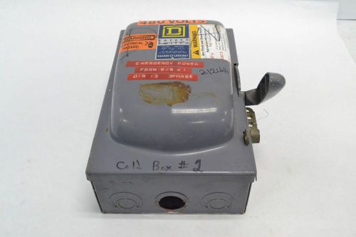 SQUARE D H322 FUSIBLE 60A AMP 240V-AC 3P DISCONNECT SWITCH B269657