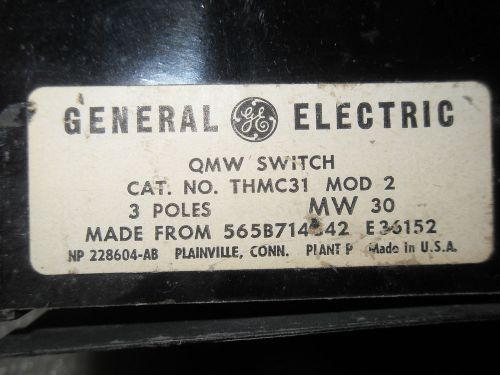 (y1) 1 used general electric thmc31 heavy duty qmw switch for sale