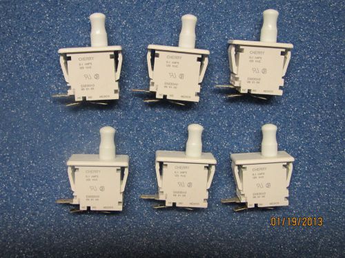 (6) CHERRY E68030A SPDT SWITCHES E SERIES PANEL MOUNT SNAP-IN, 0.1 AMP, 125VAC